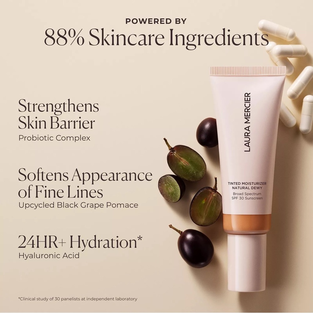 Laura Mercier ‘2W /Citrine’ Long-Wear Tinted Moisturizer Natural Dewy SPF 30 - Picture 7 of 13